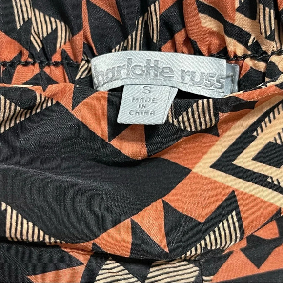 Charlotte Russe Boho Multicolor Geometric Print Elastic Waist Pants SMALL - Picture 4 of 6